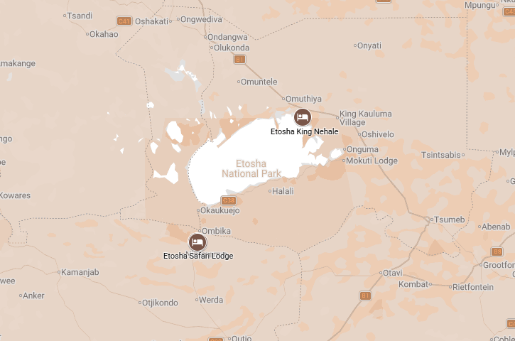 Etosha King Nehale Location Map