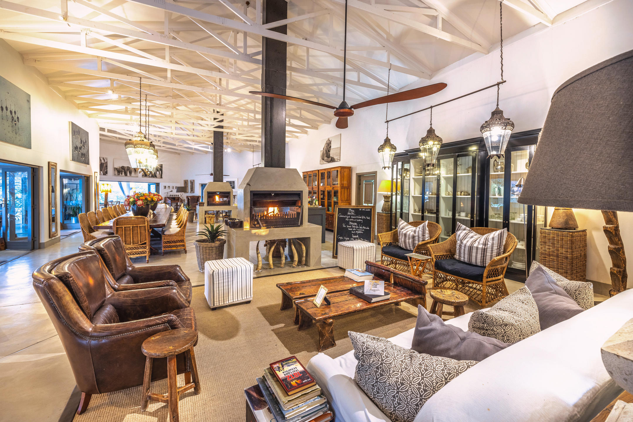 Comfortable main lounge area for safari guests
