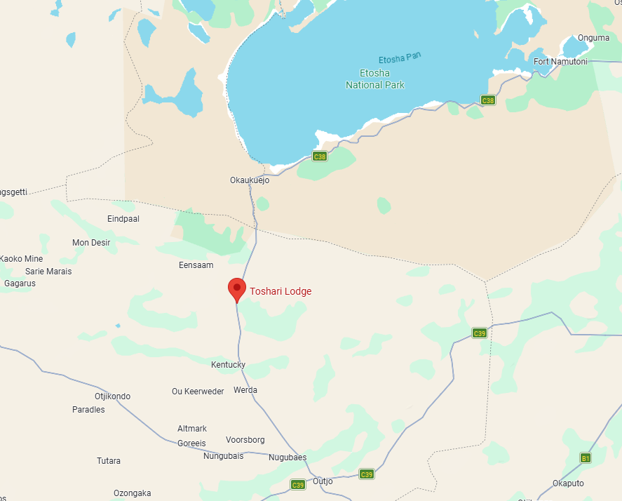 Toshari Lodge Location Map